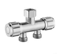 Robinet de machine à laver en acier inoxydable 304 pour robinet à double levier, valve à disque anti-goutte G1/2, finition brossée, installation facile pour nettoyage et utilisation utilitaire
