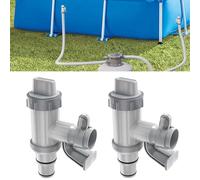 Robinet de Piscine Plus 2 en 1 - Valve à Piston - Pièces de Rechange - Accessoires pour Intex/Bestway/Coleman - Robinet d'Arrêt Hors Sol (×2)