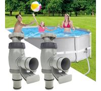 Robinet de piscine plus pour piscine hors sol avec raccord de tuyau de 32/38mm, Accessoires pour piscine Intex/Bestway, Vanne Piscine Double Split Tuyau Valve Plunger Pour Pompe de Piscine (Lot de 2)
