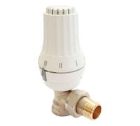 Robinet de radiateur thermostatique coudé blanc Danfoss 1/2" x 1/2"