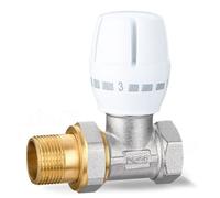 Robinet de Radiateur Thermostatique Droit 3/4，Vanne de régulation de température manuelle droite Dissipateur de chaleur Vanne de rég