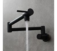 Robinet de Remplissage de Pot Robinet Eau Froide Rotatif à 360 ° Robinet Cuisine Mural Mitigeur Cuisine Rabattable Pliable Bec Robinetterie de Cuisine Rabattable,Noir