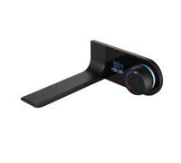 Robinet de salle bain thermostatique noir, mitigeur mural en laiton avec affichage LED, 2 trous,Sûr et fiable(Matte Black)