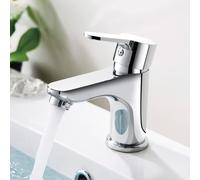 Robinet de salle de bain à levier, en laiton chromé, robuste