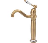 Robinet de Salle de Bain Antique Simple Span European Style Brass Basin Mixed Tap for Home Hot Cold Water