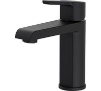 Robinet de salle de bain mitigeur bec bas noir H16cm NETO