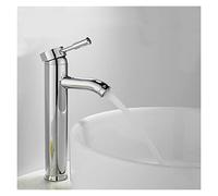 Robinet de salle de bain, Robinet de salle bain luxe Noir Poignée simple Chaud Switch Cold Mitigeur Tapis lavabo(Chrome tall)