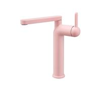 Robinet de salle de bain, Robinet de salle bains en laiton coloré, mitigeur d'évier rotatif, levier lavabo chaud et froid DN15(Pink)