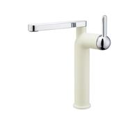 Robinet de salle de bain, Robinet de salle bains en laiton coloré, mitigeur d'évier rotatif, levier lavabo chaud et froid DN15(blanc)