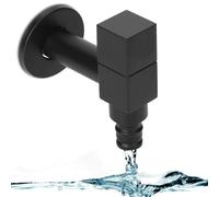 Robinet de salle de bain, robinet noir à un seul levier pour eau froide, avec poignée carrée