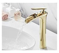 Robinet de salle de bain, Robinets de lavabo Robinet salle bain à manche simple Basin Tap Bain Blanc Gold En laiton Crane Argent(Gold and white)