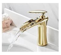 Robinet de salle de bain, Robinets de lavabo Robinet salle bain à manche simple Basin Tap Bain Blanc Gold En laiton Crane Argent(Gold S)