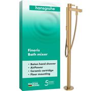 Robinet de salle de bain sur colonne avec douchette, finition bronze brossé, 2 types de jets