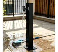 Robinet de support de colonne extérieur en acier inoxydable 304, bouche d'eau de jardin autoportante, station d'eau polyvalente pour fontaine de décoration de cour(D,Height: 95cm/37.4in)