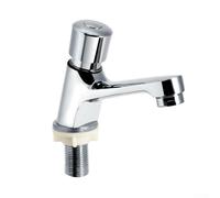 Robinet de toilettes publiques à fermeture automatique avec bouton poussoir - Noyau interne en laiton - G1/2 - Arrêt temporisé - Pour salle de bain - Économie d'eau - Pour utilisation en hôtel