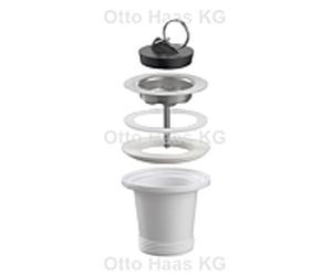 Robinet de vidange HAAS 1940 1 1/2", pour éviers, tête de soupape en acier inoxydable, blanc