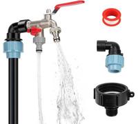 Robinet de vidange pour IBC avec tête en laiton à col de cygne, robinet à douille 3/4 pouce, robinet de vidange pour IBC de 1 000 l, tonneau de récupération d'eau de pluie S60 x 6, pour robinet d'eau