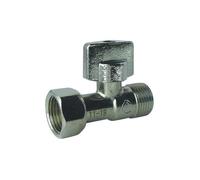 Somatherm Robinet WC 1/4 de tour droit M12/17 nickelé, joints toriques, eau froide