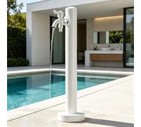 Robinet d'eau, colonne d'eau extérieure pour lavage de jardin avec robinets doubles, fontaine verticale avec borne d'eau extérieure, robinet de jardin autoportant(White,95CM/37.4IN_STYLE 2)