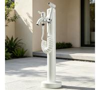 Robinet d'eau de jardin en acier inoxydable avec colonne d'eau extérieure autoportante, poteau de robinet de fontaine décoratif pour bouche d'eau de cour verticale(A,Height: 95cm/37.4in)