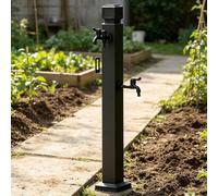 Robinet d'eau de jardin monté au sol avec pistolet pulvérisateur, robinet de colonne d'eau en acier inoxydable à robinet extérieur pour pelouse de Patio