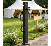 Robinet d'eau de jardin monté au sol avec pistolet pulvérisateur, robinet de colonne d'eau en acier inoxydable à robinet extérieur pour pelouse de Patio