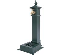 Robinet d'eau extérieur pour le jardin - Colonne d'eau indépendante - Montage au sol - Inoxydable - Fonte/Acier - 30,5×33×73 cm - Arrivée inférieure - Vert