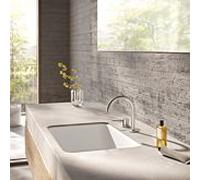 Robinet deux trous Herzbach DEEP iX 18.022210.1.09 140 mm avec bonde PUSH en acier inoxydable