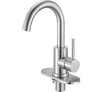 Robinet d'évier à poignée unique, robinet de salle de bain à poignée unique en nickel brossé, robinets de cuisine avec aérateur anti-éclaboussures, convient pour les salles de bain, les camping-cars,