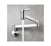 Robinet d'évier de Cuisine en Laiton, Robinet d'eau Froide Simple, Robinet de Remplissage de Casserole Pliable avec Bras pivotant à Double Articulation, Robinet d'évier Mural à Double