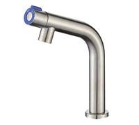 Robinet d'évier de salle de bain avec interrupteur rotatif une poignée pour lavabo d'eau froide pour baignoire à pied et jardin extérieur en acier inoxydable
