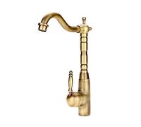 Robinet d'évier rétro en laiton avec bec pivotant 360 degrés pour mélangeur eau chaude et froide idéal cuisine ou extérieur For tous foyers For installation facile avec 2 tuyaux