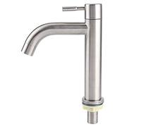 Robinet D'évier, Robinet D'eau à une Poignée, Robinet de Cuisine Froide Simple avec Tirette en Brossé, Commerciaux Modernes en Acier Inoxydable(Robinet froid simple de