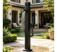 Robinet d'extérieur avec support de tuyau autoportant, colonne d'eau verticale, robinet de jardin avec pistolet pulvérisateur, bouche d'incendie en acier inoxydable 304(Style 5,Height: 95cm/37.4in)