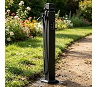 Robinet d'extérieur avec support de tuyau autoportant, colonne d'eau verticale, robinet de jardin avec pistolet pulvérisateur, bouche d'incendie en acier inoxydable 304(Style 3,Height: 95cm/37.4in)