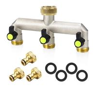 Robinet Distributeur 3 Voies, Robinet Triple Sortie 3/4, 3/4 En Laiton Avec D'arrêt Individuel, Répartiteur D'eau En Laiton, Distributeur D'eau 3 Voies En Pour Maison, Jardin(Noir)