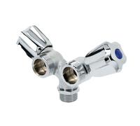 Robinet double de machine à laver laiton chromé - GARIS - B01-RMLDB
