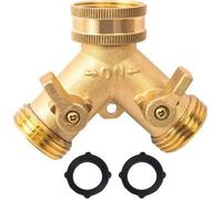 Robinet Double Machine a Laver, 3/4"" 2 Voies Raccord en Y pour Tuyau D'arrosage avec Indépendant Vannes Marche pour Connexion de