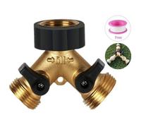 Robinet double pour machine à laver, distributeur de robinet de jardin en laiton GU.B/bon, connecteur en Y (avec sangle bio), 3/4