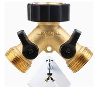 Robinet Double Sortie Machine a Lave,Distributeur en Y à 2 Voies pour Raccordement d'eau 3/4 en Laiton, pour Tuyaux d'alimentation