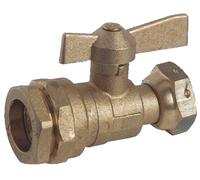 Somatherm Robinet droit 69-32-26 pour compteur d'eau PE Ø32, écrou femelle G 1"