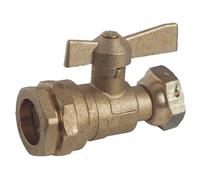 Robinet droit pour compteur d'eau écrou PE D 32mm F 1'' - SOMATHERM - 69-32-26
