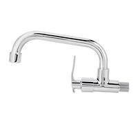 Robinet eau froide mural G1/2 pouce 25 cm pour ¨¦vier cuisine en laiton chrom¨¦ rotation 360 degr¨¦s installation murale For lave-vaisselle fruits l¨¦gumes