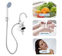 Robinet électrique, chauffage instantané, rotation à 360°, couleur blanche