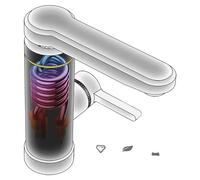 Robinet électrique, eau chaude instantanée, pivotant à 360°, couleur argent