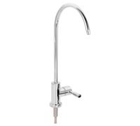 Robinet en Acier Inoxydable à Grand Coude, Poignée Unique, Raccord Rapide | Angle Variable, Usage Domestique et Distributeur D'eau, Argenté, Faible Risque D'obstruction