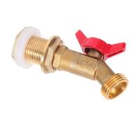 Robinet en Laiton 1/2 Pouce pour Cuve D’eau de Pluie, Raccord Fileté | Poignée Large Rotative, Joint D’étanchéité, Base Plastique, Ruban de Filetage, Adaptation Tuyau, Montage Traversant