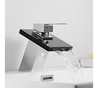 Robinet en Laiton avec lavabo en Verre, mitigeur Cascade pour évier de comptoir, Taille de Tuyau 9 16, Mise à Niveau élégante de Salle de Bain élégante pour Les espaces contemporains