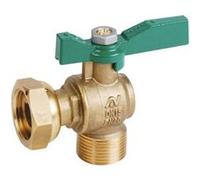 Robinet équerre avant compteur NF - écrou tournant - Manette papillon verte - MF 3/4"-3/4" - Sferaco G