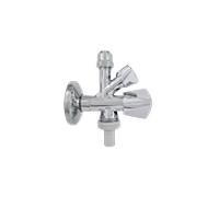 Robinet Équerre Combiné 1/2" AquaCraft YRBA61001000121 auto-étanche, avec raccord pour tuyau en plastique et rosace, chromé